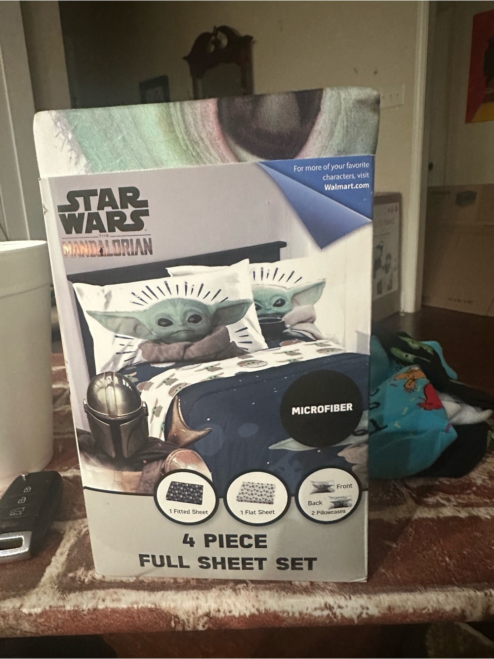 Star Wars The Mandalorian Grogu Microfiber Full Sheet Set in Blue